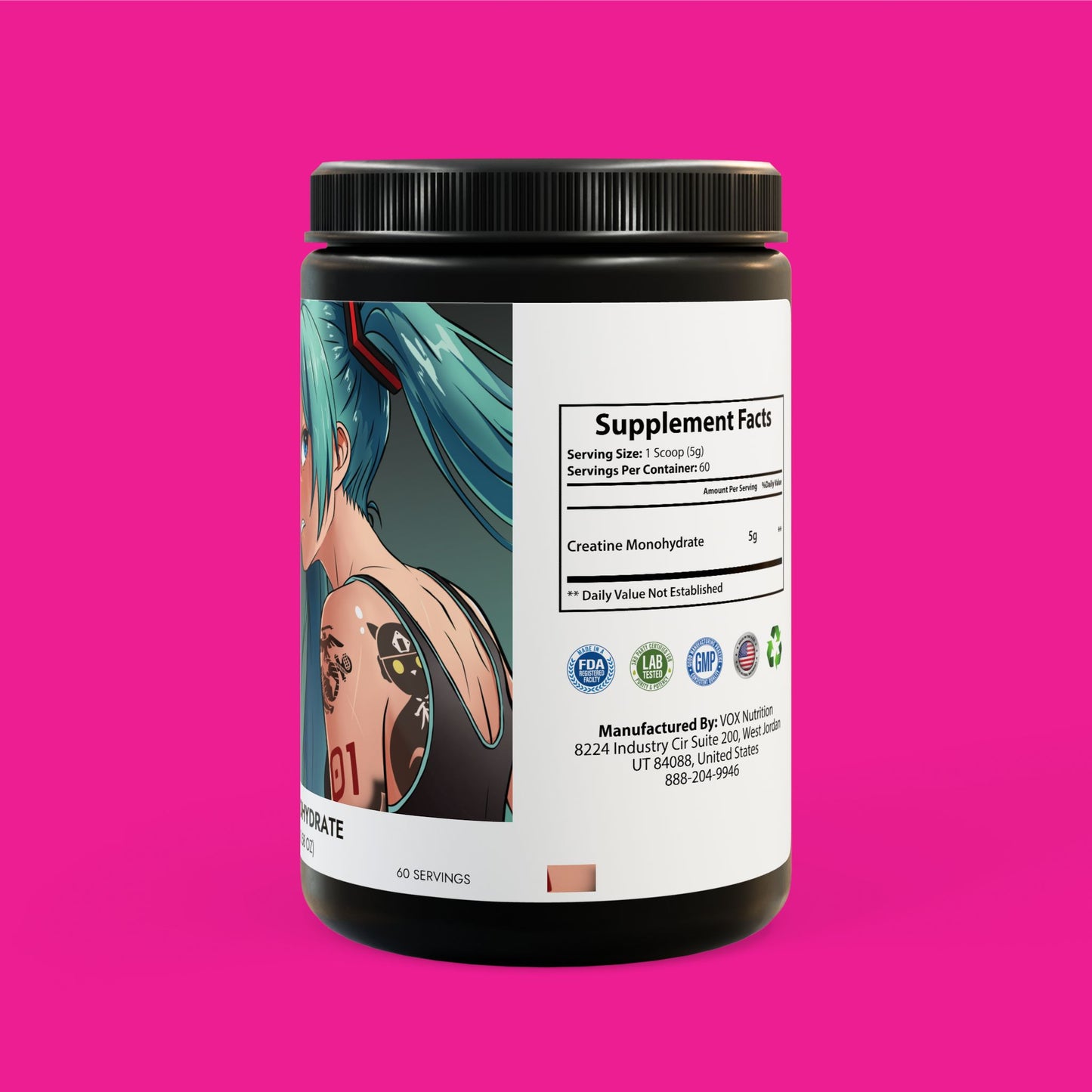 Miku Gains Creatine Monohydrate Supplement (300g, 10.58oz)