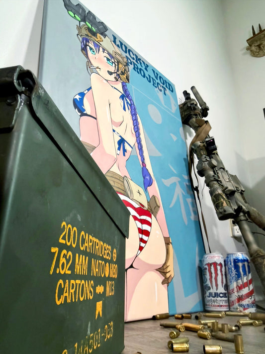 All American Waifu - by Lucky Void Project - July 2026 (Acrylic on 25x36 canvas.)
