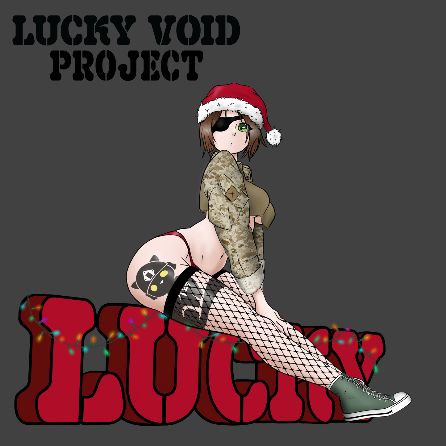 Christmas- waifu cutoff 4” Christmas ornament acrylic