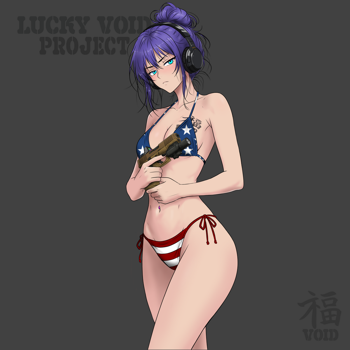 All American Waifu Glock Flag
