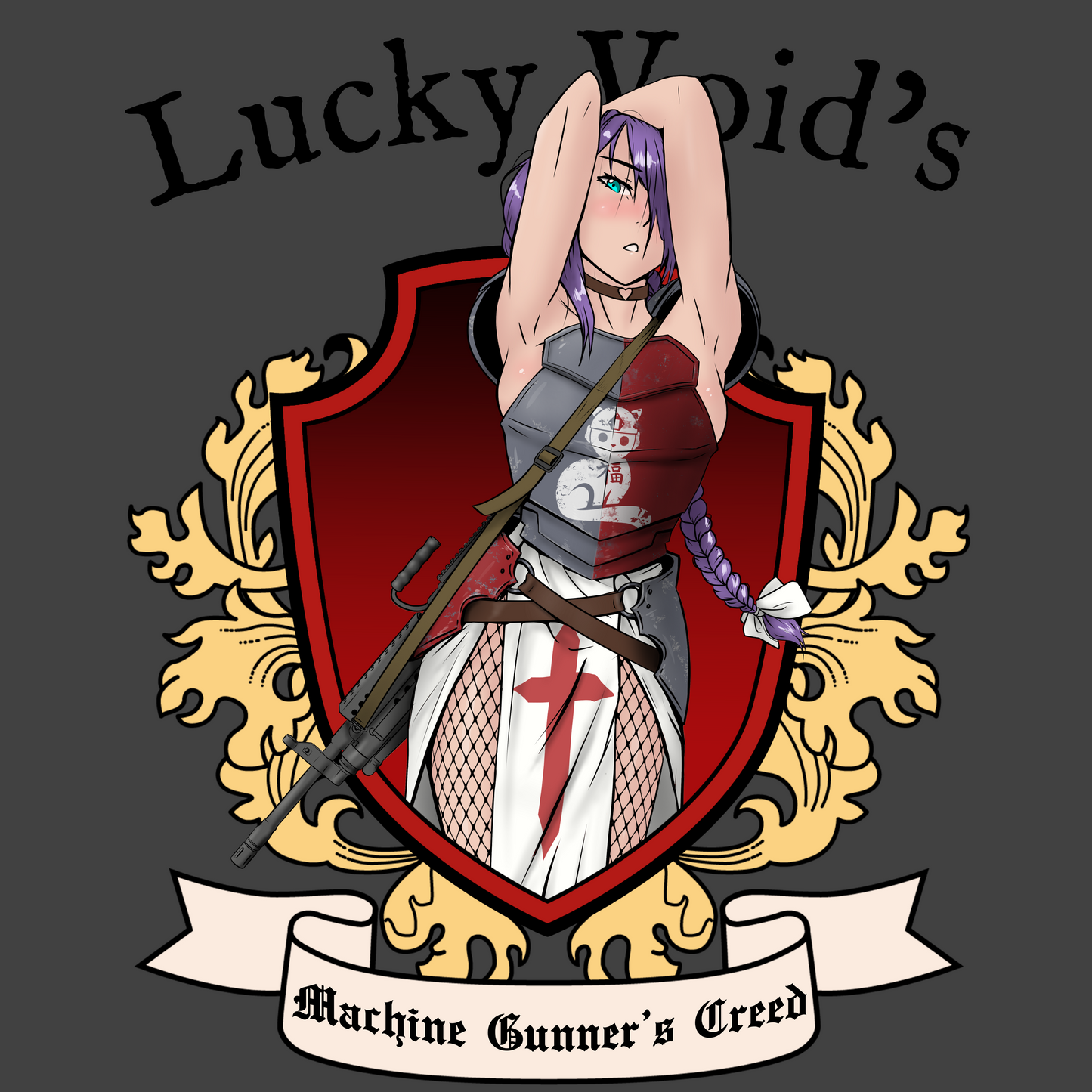 Machine gunner maiden crest 5”